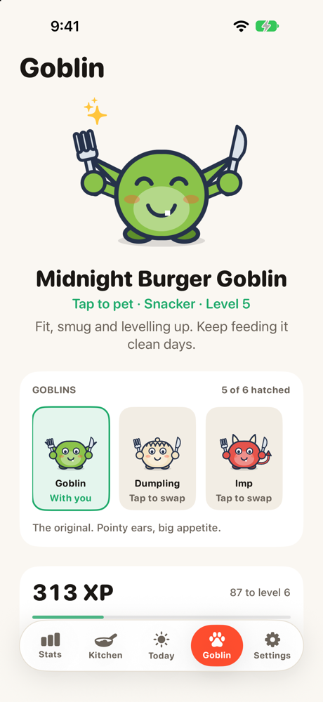 Nibbld food goblin screen